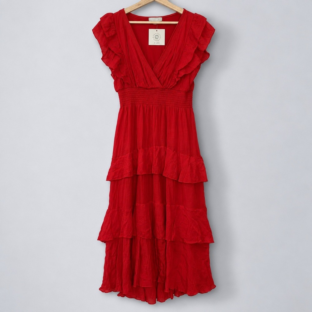 Anthropologie J Gee Small Maxi Dress Cottagecore Romantic Coquette Feminine Boho - Picture 2 of 7